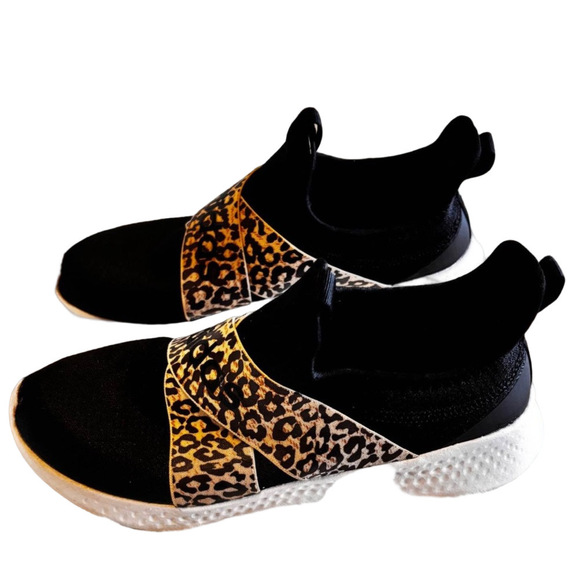 Adidas Puremotion Adapt Running Shoe - Black with Leopard Print | EUC | Sz 8 - Picture 2 of 6